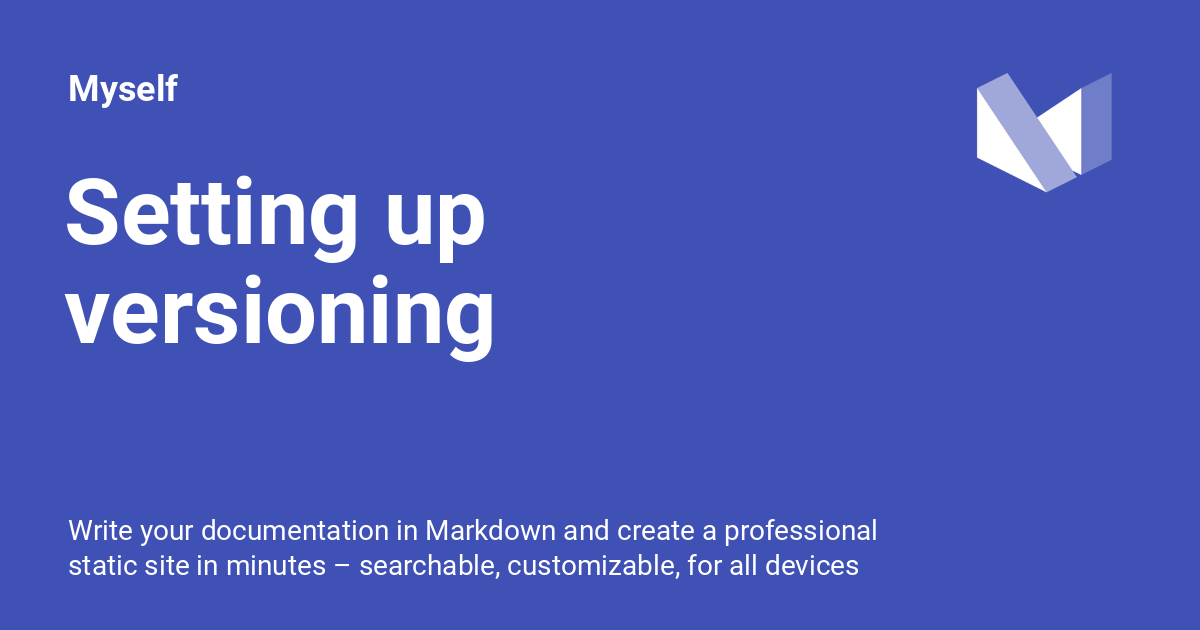 setting-up-versioning-myself